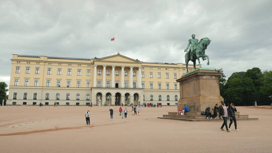 奥斯陆皇家宫殿视频素材模板下载