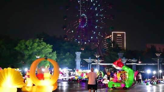 夜景游乐场摩天轮