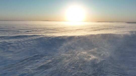 呼伦贝尔冬天的草原风吹雪1461