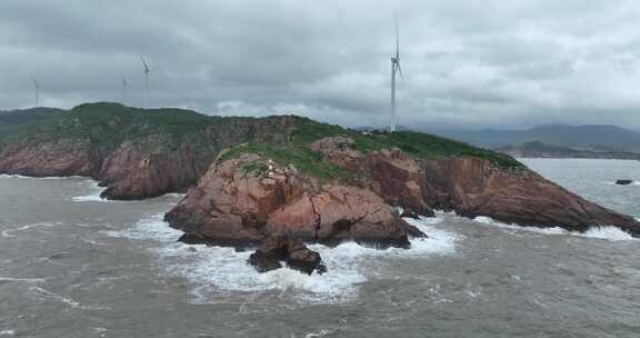 海岛风车航拍