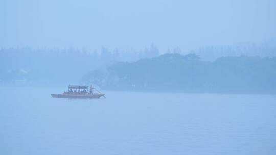 杭州雾西湖江南风景