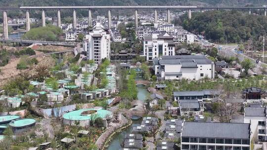 婺源婺女洲度假区航拍