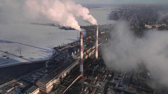工厂管道大气含烟碳气体排放