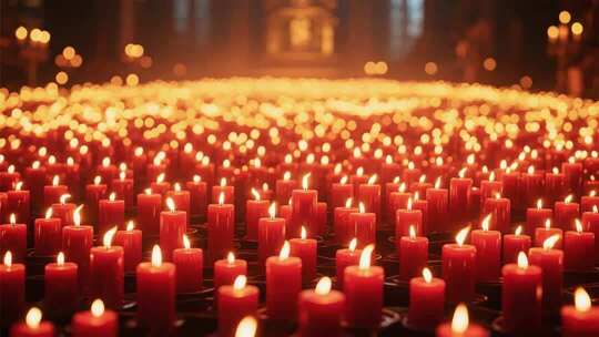 燃烧的红色蜡烛特写