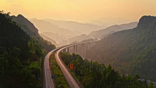 高速公路 桥梁 高速桥梁 黄昏 清晨