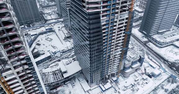 汉峪金谷城市雪景