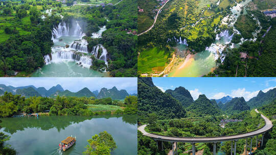 广西崇左德天跨国瀑布黑水河自然风光合集4K