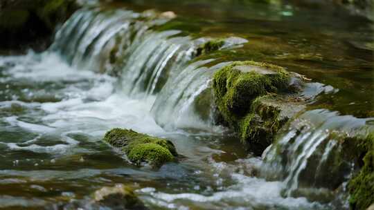 四川青城山溪流夏天清新自然视频