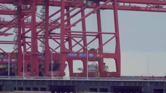 宁波舟山港吊机海港视频素材模板下载