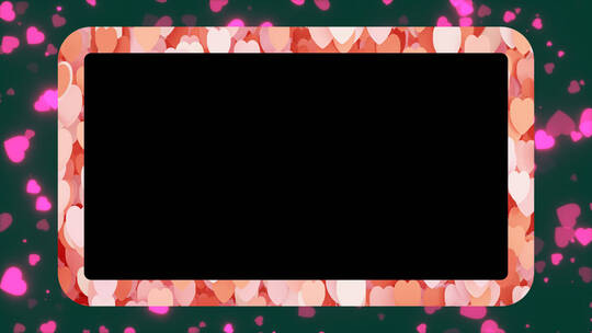浪漫粉色爱心粒子边框循环带通道视频素材模板下载
