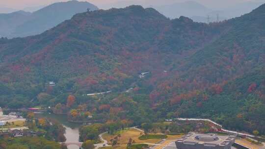 浙江绍兴越城区航拍城市风景风光素材大景全