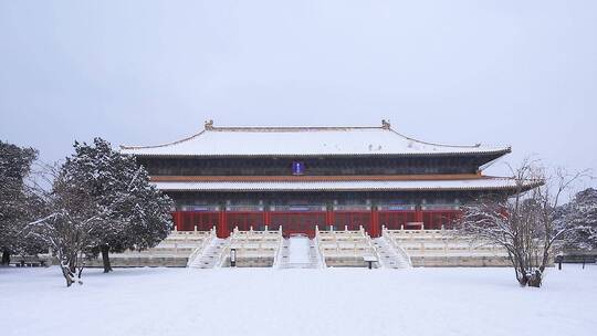 北京定陵雪景拍摄视频素材模板下载
