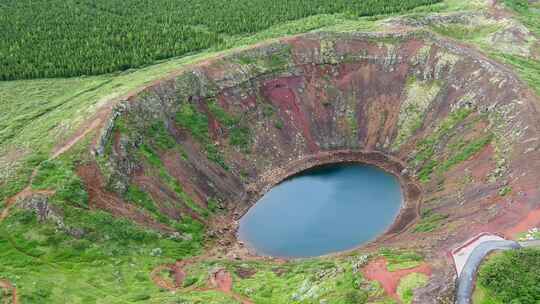 冰岛， Kerid，火山口湖，景观