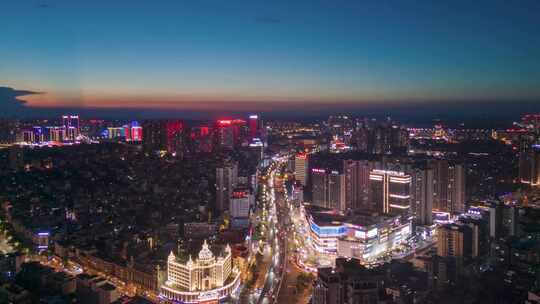 四川泸州夜景延时航拍泸州城市风光