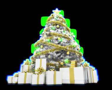 带RGB灯的白色圣诞树