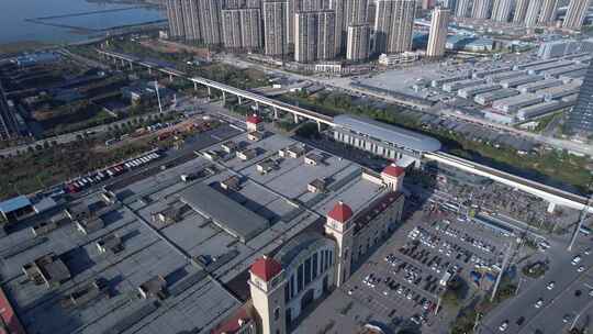 武汉黄陂汉口北地铁交通总站航拍视频素材模板下载