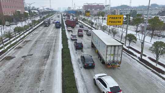 冰雪灾害航拍素材