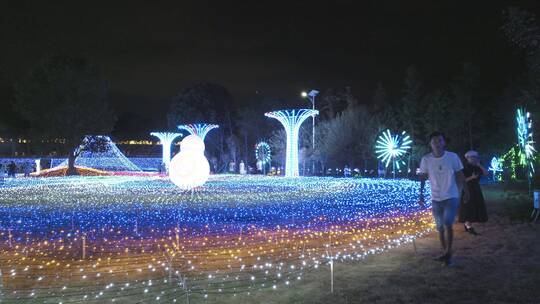 衡阳双水湾景区夜景灯光秀表演