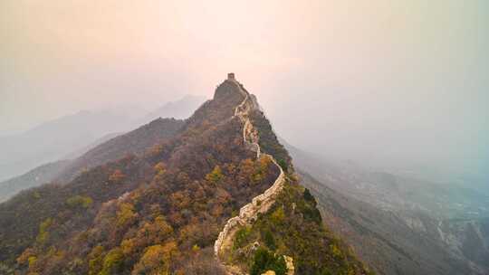 秋天北京司马台长城大气宣传片航拍风光