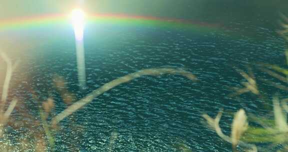 江面上的最美的梦幻镜头炫光