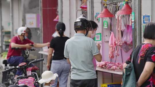 菜市场农贸市场卖菜买菜做饭猪肉摊鱼贩
