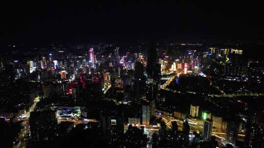 贵州贵阳城市夜景灯光航拍视频素材模板下载