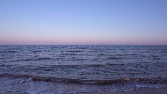 4K海边黄昏晚霞唯美素材海滩海浪沙滩