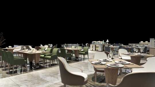 高端酒店大堂餐厅宴会厅动画视频素材模板下载