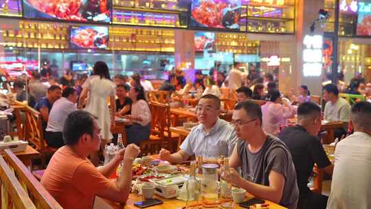 夜景 夜市 烧烤 小吃美食街夜生活小吃