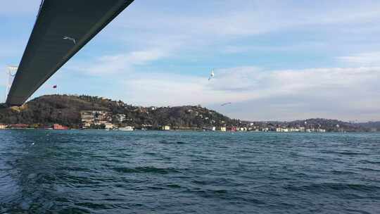伊斯坦布尔博斯普鲁斯海峡大桥鸟瞰图