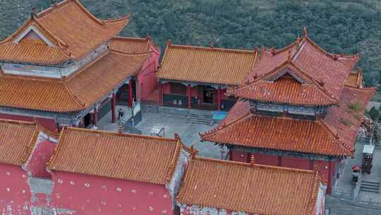 航拍洛阳偃师牛心山洪江寺