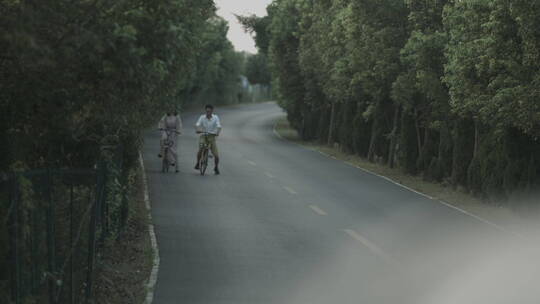 情侣浪漫骑单车度假在路上视频素材模板下载