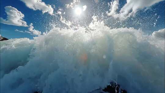 大海大海海浪海洋航拍海啸拍打礁石ai素材