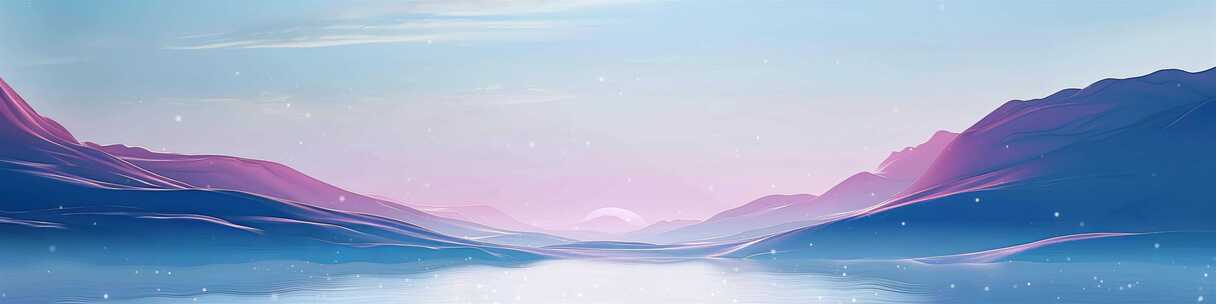 蓝色紫色湖水湖面山水天空宽屏