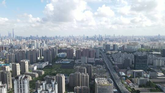 上海市静安区全景4K航拍原素材