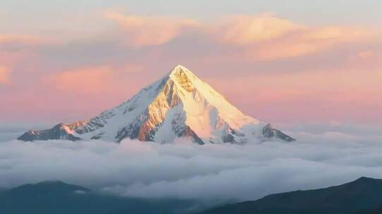 雪山云海壮丽景观