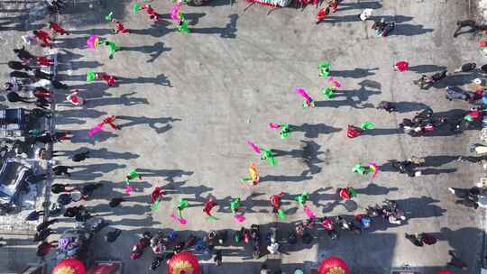 航拍辽宁沈阳浑南区祝家大集春节人山人海