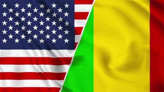 美国和马里国旗圈