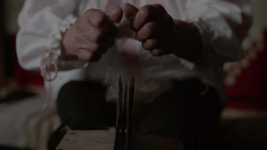 羊毛、编织、女人、线