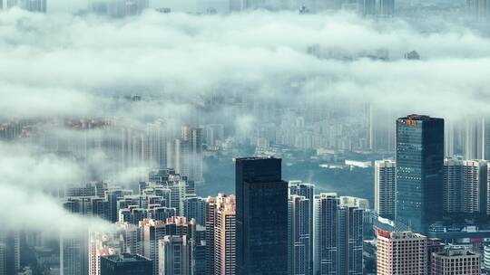 震撼大气清晨云海城市景色（已调可直接用）