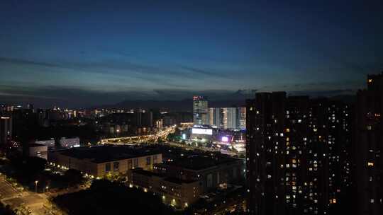 福建省福州市晋安区东二环泰禾广场夜景航拍