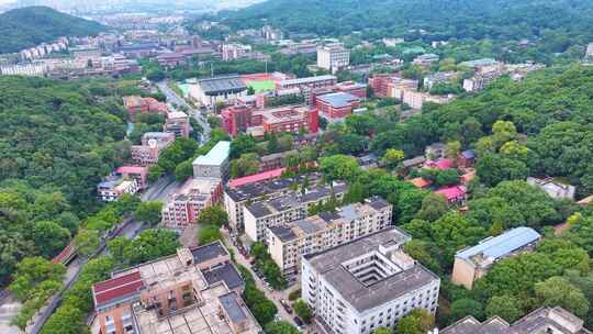 湖南大学学校校园风景航拍长沙岳麓区城市地