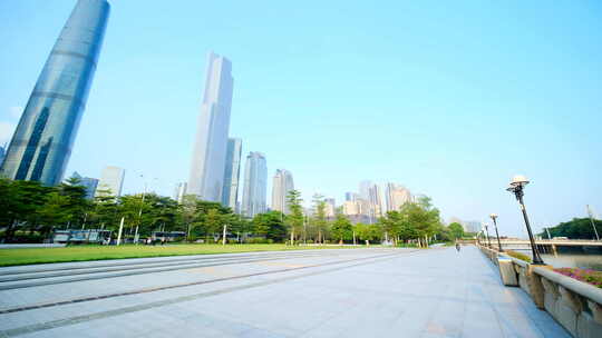 广州珠江新城现代化城市仰拍高楼大厦大楼