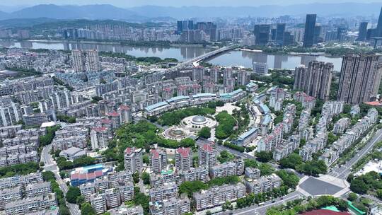 福州榕城广场航拍居民区住宅区金山生活区