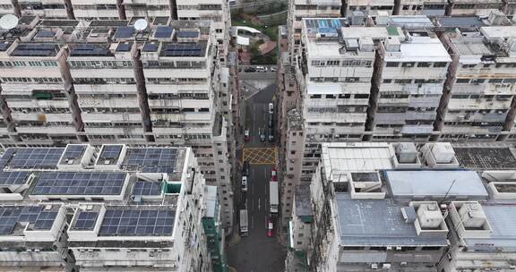 香港油尖旺区文苑街航拍