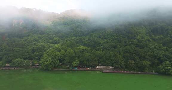 杭州桐庐富春江严子陵钓台景区云海航拍