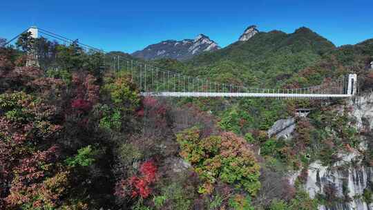 洛阳白云山旅游自然风景航拍九龙天桥