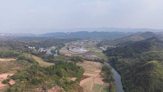 农业种植河流灌溉航拍