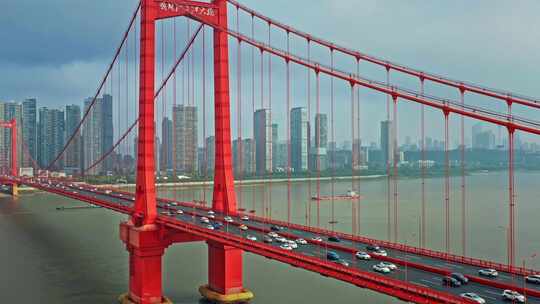 武汉鹦鹉洲大桥视频素材模板下载
