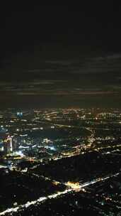 苏州城市夜景交通竖屏航拍
